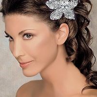 pavé rhinestone flower comb for sale