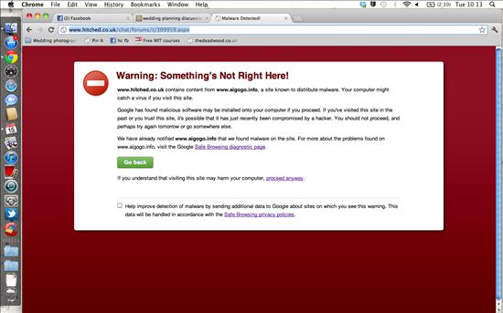 Virus warning on a thread 