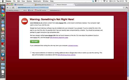 Virus warning on a thread 