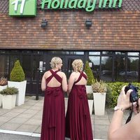 4 rich burgandy twist and wrap bridesmaid dresses for sale ***pictures*** UPDATED!!