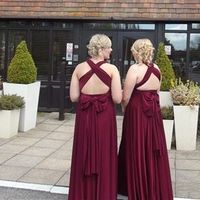2 BHS Merlot Twist and Wrap Bridesmaid Dresses ****Pictures****