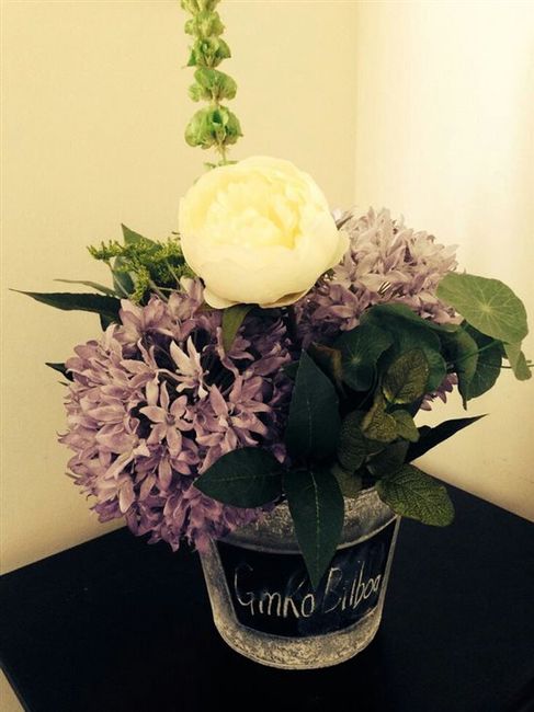 homemade stuff for my wedding - a couple of special centre pieces - **flashes**