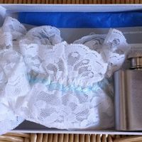 Bridal Garters with secret single shot hip flask for sale perfect for hen parties too! Last Remainin