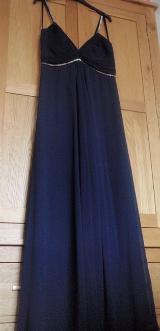 Navy blue full length chiffon bridesmaid dresses