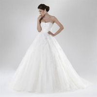 Strapless tulle / lace wedding dress size 16-18