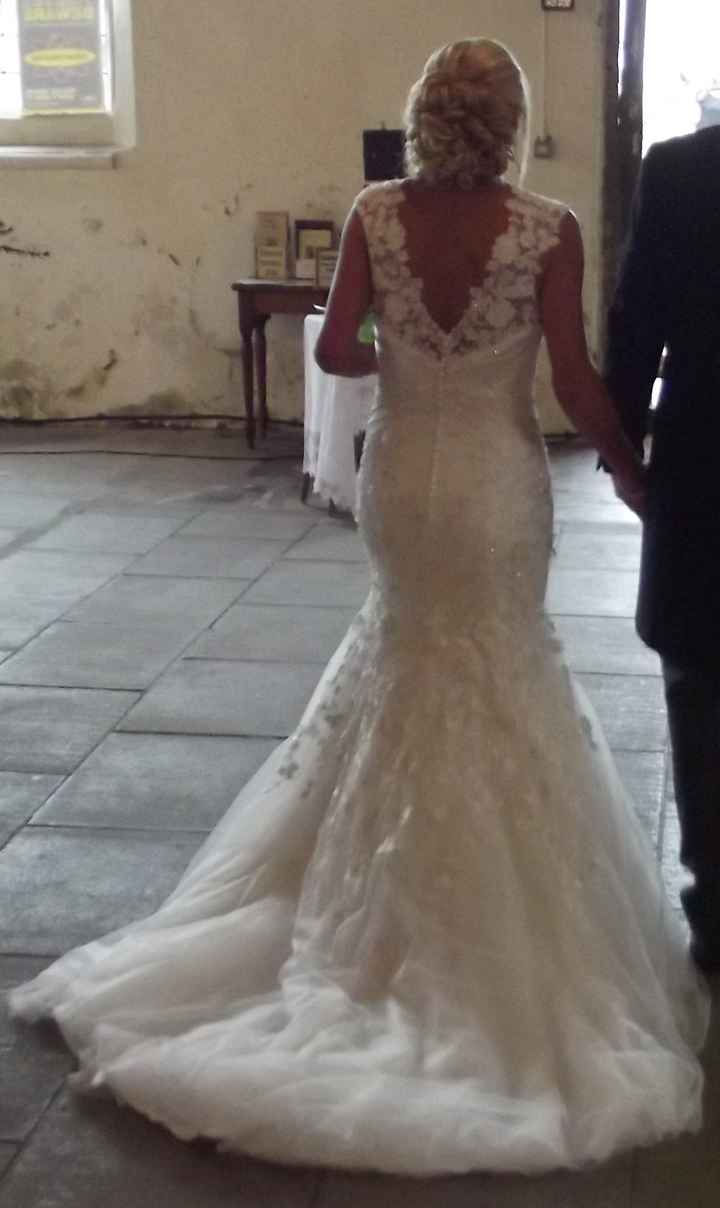 Justin Alexander Bridal Gown, size 12 - Ivory Lace Fishtail - for Sale! - 2