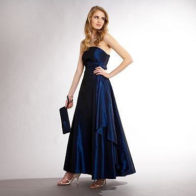 Debut Midnight Blue Taffeta Sash Front Ballgown, Size 22