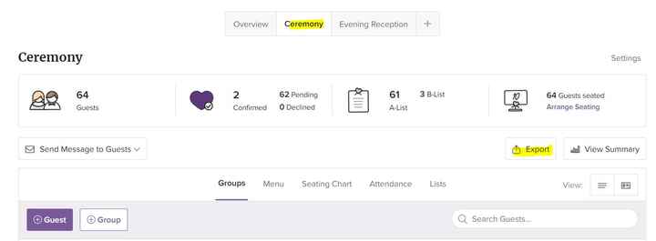 Creating table plan from guest list and sharing with venue - 1