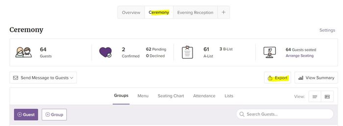 Creating table plan from guest list and sharing with venue - 1