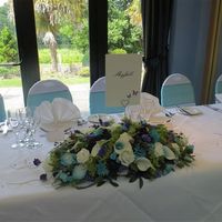 Beautiful silk flowers (turquoise, purple and cream) for sale
