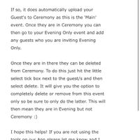 Moving guests into evening reception only - 1