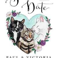 Our fantastic save the date cards made by Maggiesneedle on Etsy