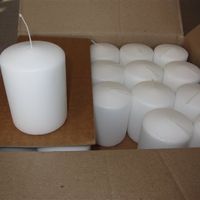 For sale: 40 x white unscented pillar candles 7 x 10 cm - photo added