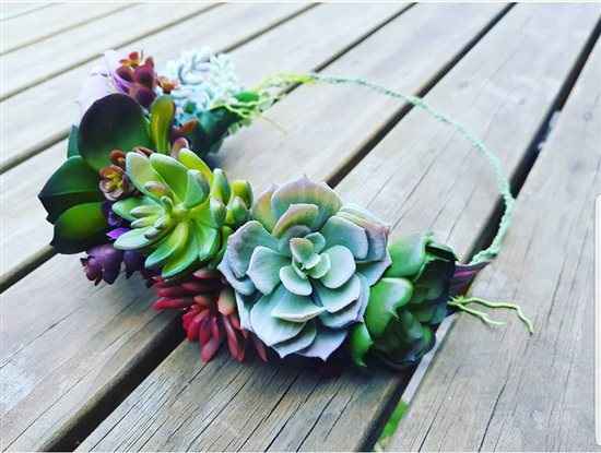 Succulent Flower Crown Fascinator Headpiece