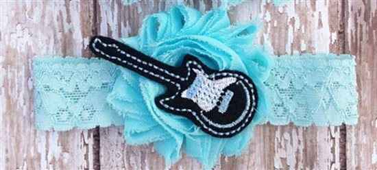 Guitar Musician Something Blue Wedding Garter
