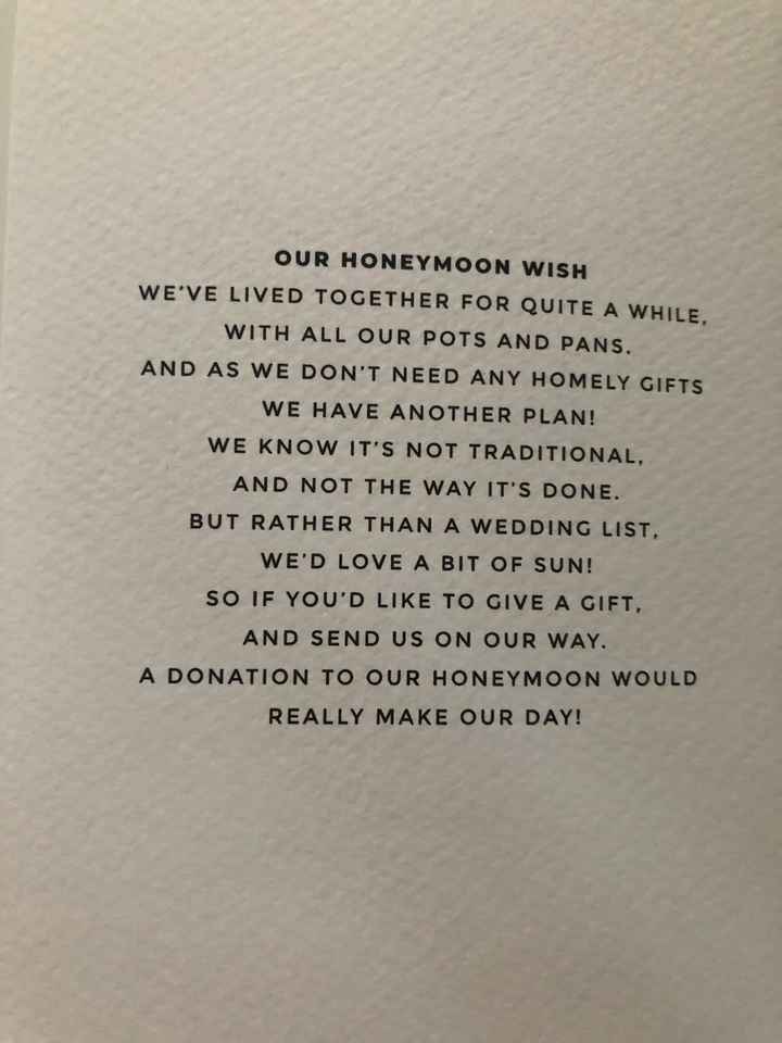 Wedding gift list - 1