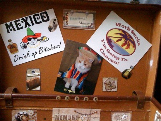 Our slippers & suitcase decorated *flashy*