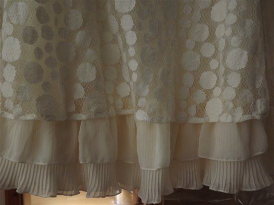 3 bridesmaids dresses and 3 pairs of gold pumps