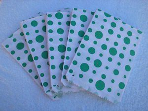 paper bags with green spots unused