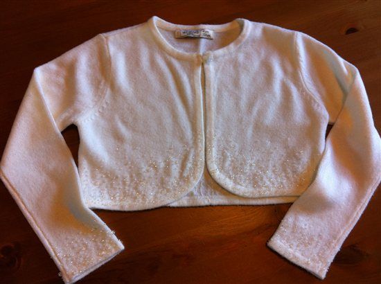 Flower girl cardigan, age 4, ivory