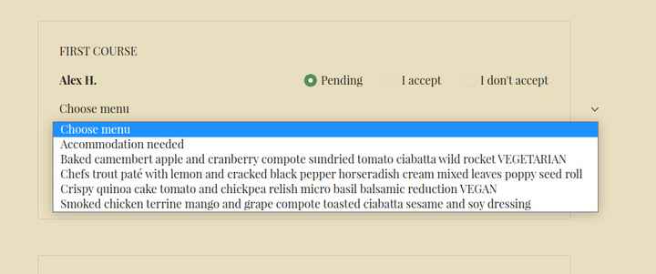 Collecting menu options - 3