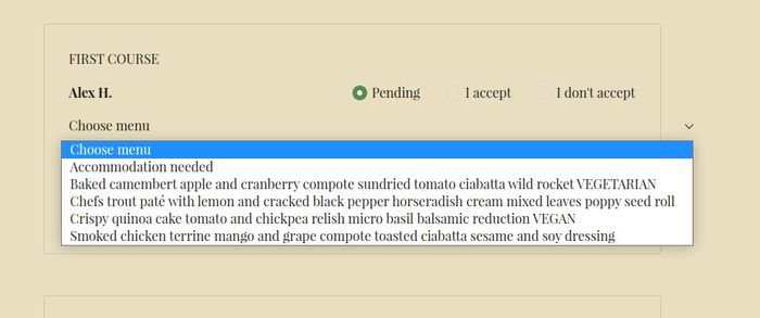 Collecting menu options 3