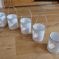 white heart metal candle holders for sale