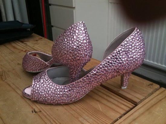 Wedding shoes pink Swarvoski Diamante size 7