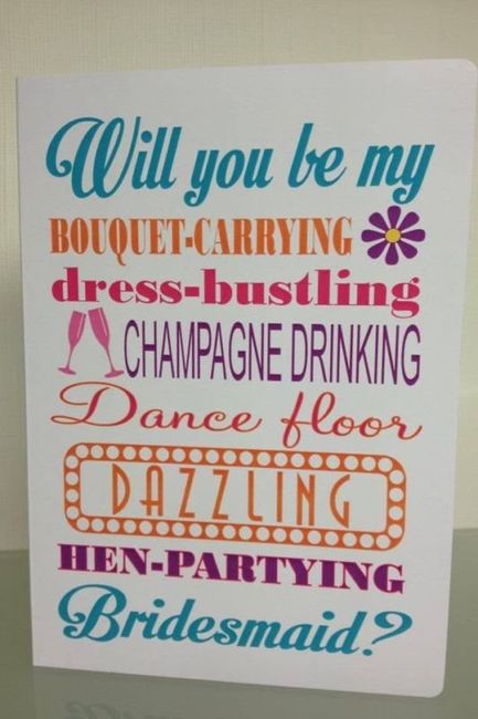 Re: What did/do you expect from your bridesmaids?