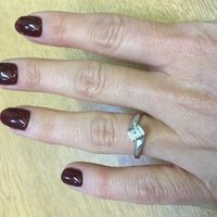 Wedding ring for shaped engagement ring