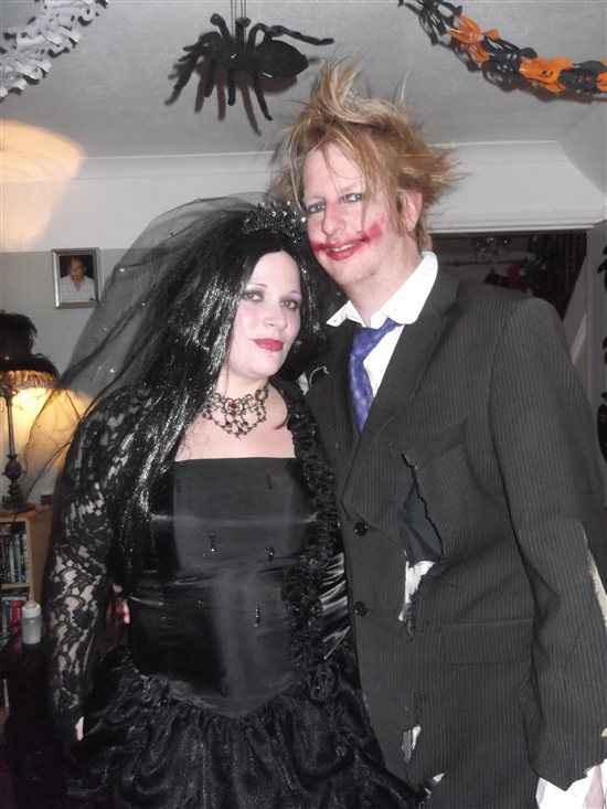 Re: 11 days to go , i ripped up my wedding dress and used it for halloween **FLASH**