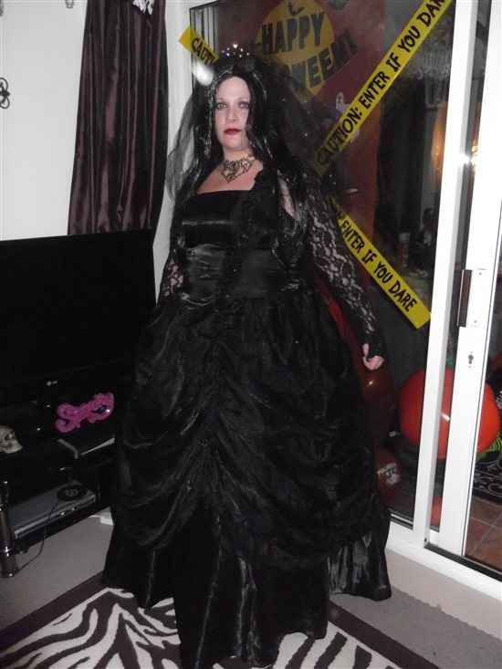 Re: 11 days to go , i ripped up my wedding dress and used it for halloween **FLASH**