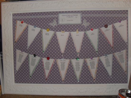 Frame for seating plan