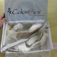 FOR SALE: Gorgeous Wedding shoes, Picture/table number holders, glass tea light holders 
