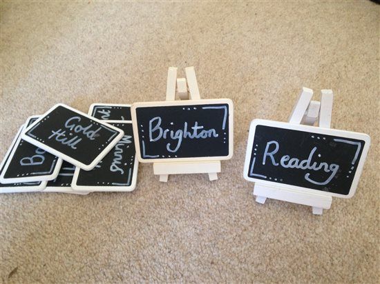 Mini Chalkboards, Bridesmaid Shoes  (6,5,4), Seven x 10" Mirror centrepiece