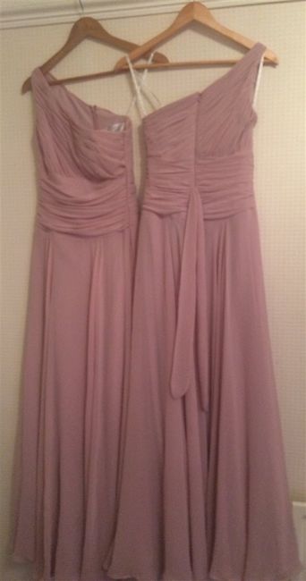 Jasmine Bridal B2 Bridesmaid Dresses (x2): B3055A, Blush Pink, Floor Length, One-Shoulder, Size 8