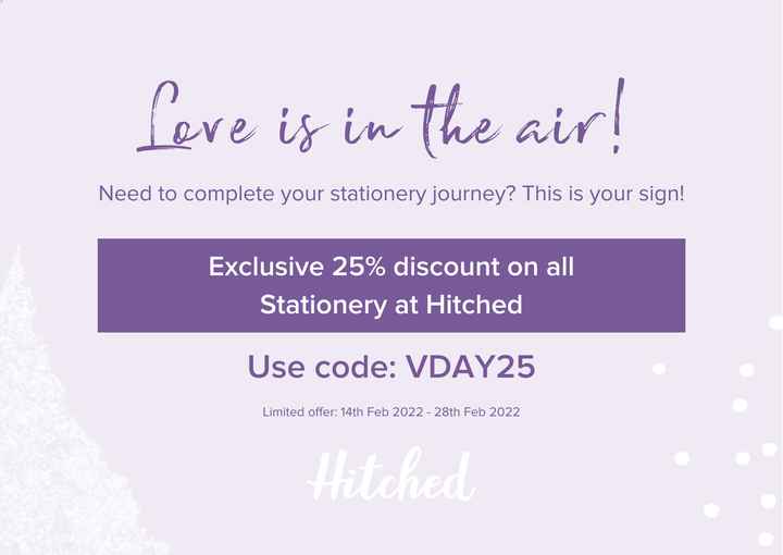 only 4 days left to get your 25% Hitched Stationery Discount - 1