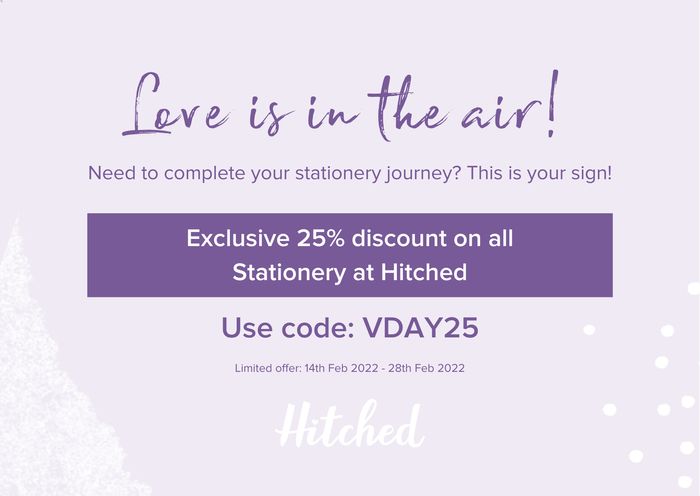 only 4 days left to get your 25% Hitched Stationery Discount 1