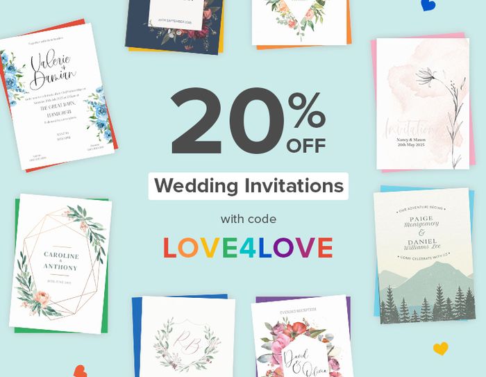 20% off Hitched Wedding Invitations ends this Friday 1