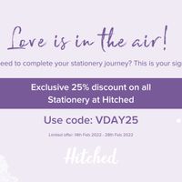 Less than 24 hours left to get 25% off Hitched Stationery - 1