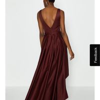 6 Coast bridesmaid dresses, satin dip-hem midi, merlot - 2