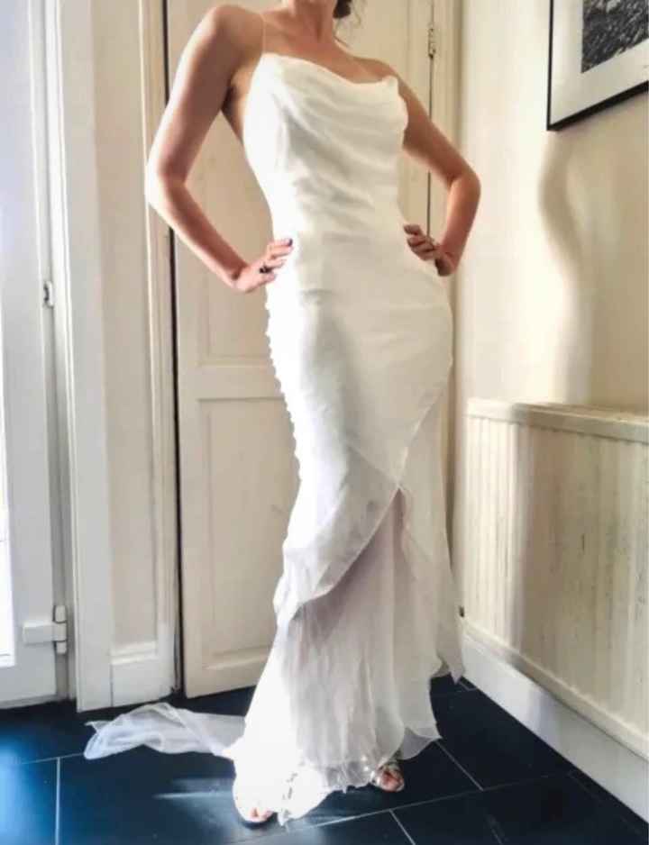 dress for sale unique 90s vintage 100% silk backless wedding dress - 1