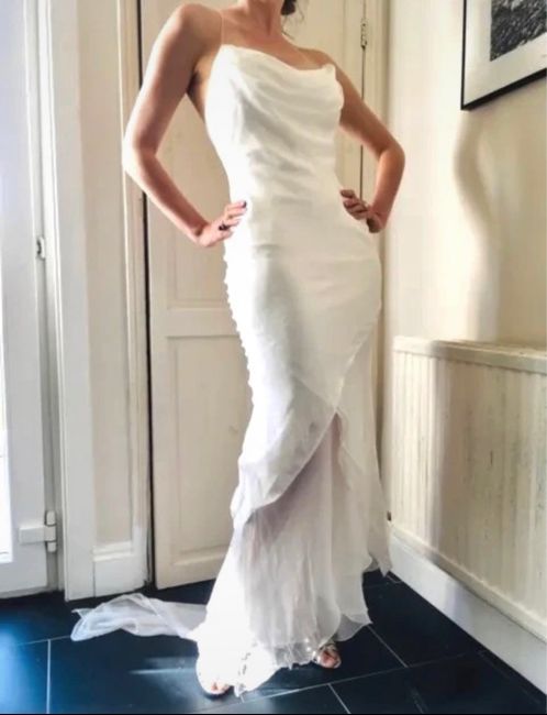 dress for sale unique 90s vintage 100% silk backless wedding dress - 1
