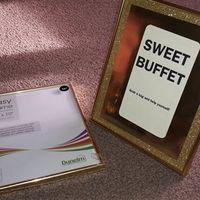 Sweet Buffet, gold glitter themed items, jewellery & craft items