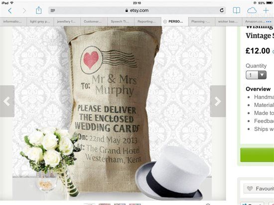 Card boxes and guest books sort of.... Please vote? X