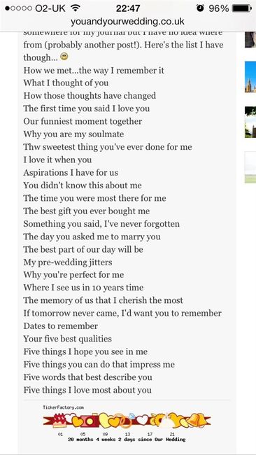 Re: Grooms journal - need a kick to start it!!