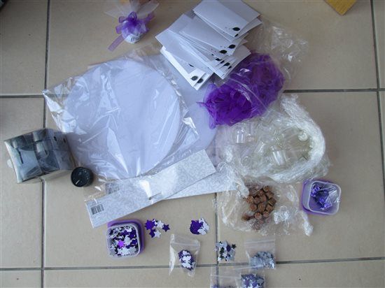 FREE - Bits for purple/black/silver/white wedding - With pictures **NOW GONE**