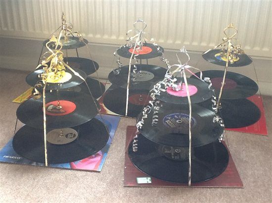 Vinyl Record Cake Stands and Bowls