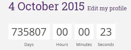 Countdown in profile