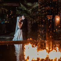 The fountains on fire!